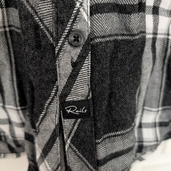 Rails Black and White Flannel Plaid Button Up - Picture 6 of 6